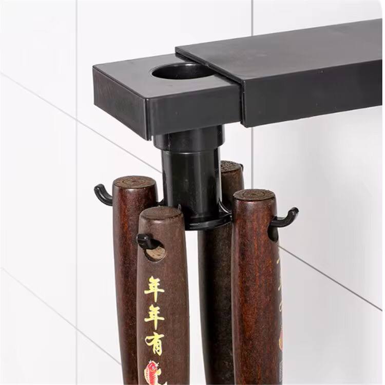 Multifunctional shelf 6 rotating hooks organizer