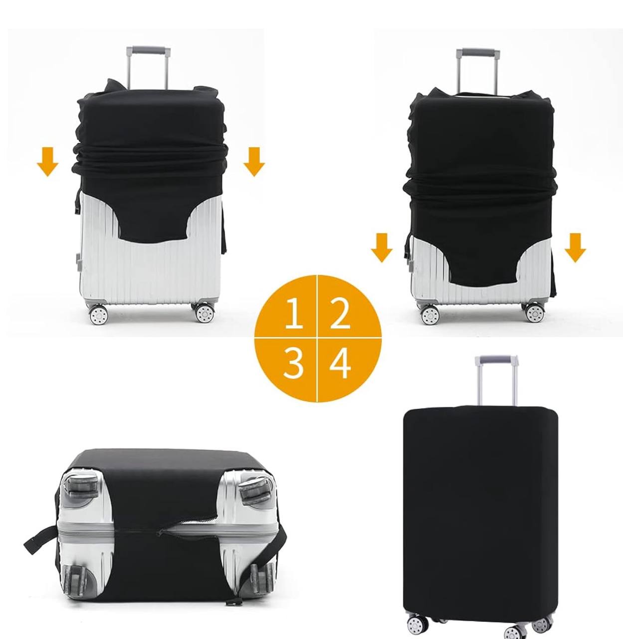 Stretchy Travel Luggage Bag / Suitcase Protector in Grey and Black Colors