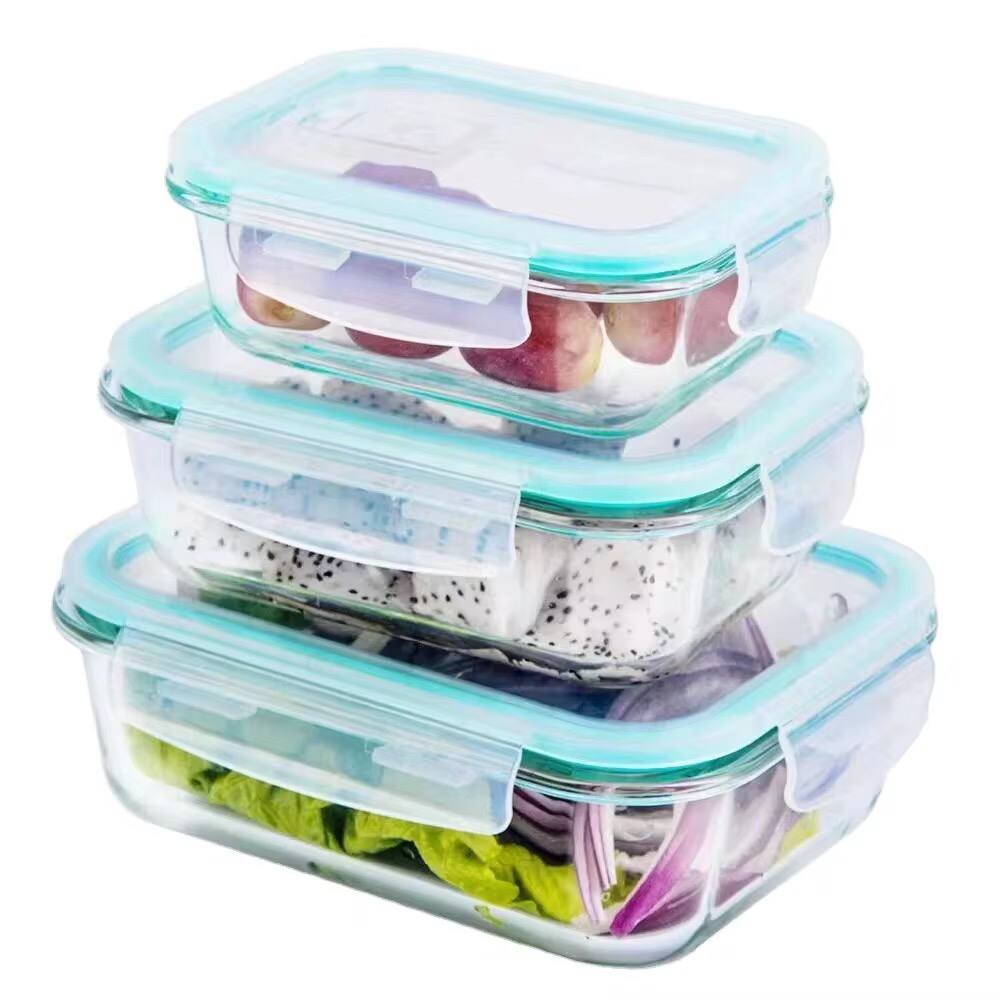 3in1 glass Preservation Bowls with air tight silicon covers