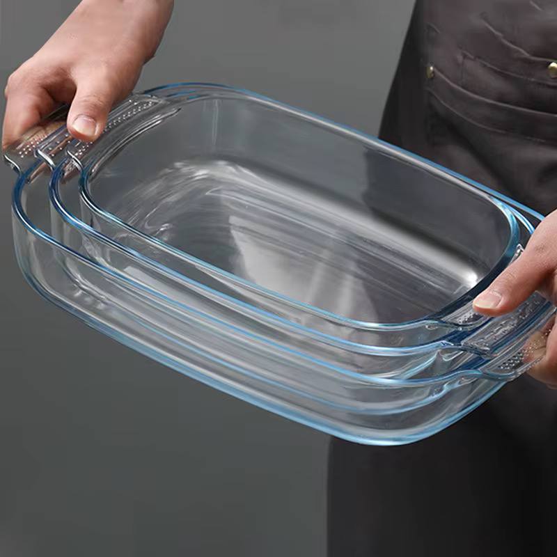 3pcs BAKING & MICROWAVEABLE glass casserole tins