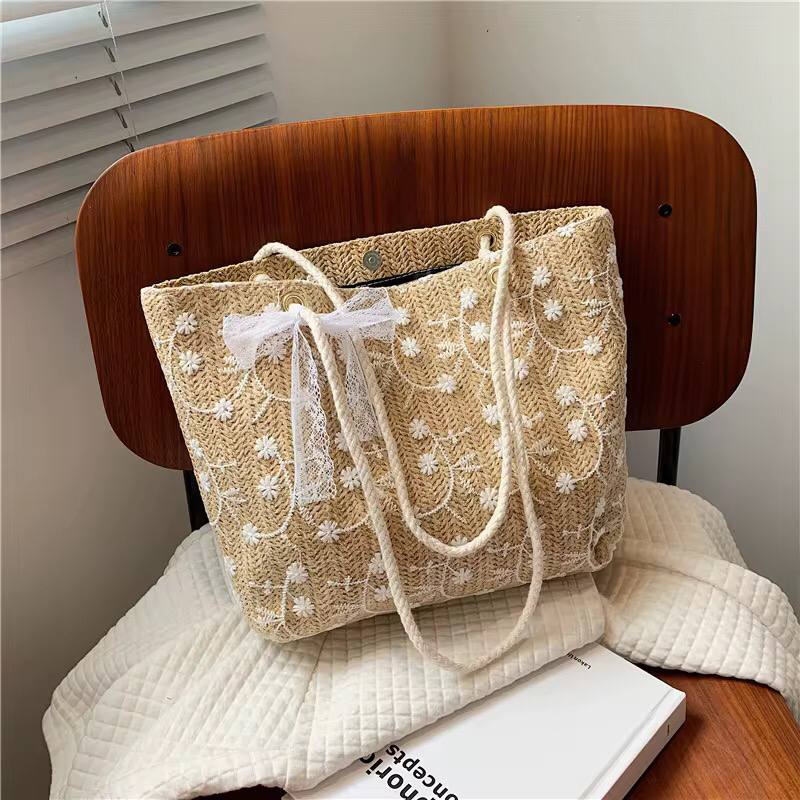 LUXURY STRAW BRAIDED WOMEN HANDBAG