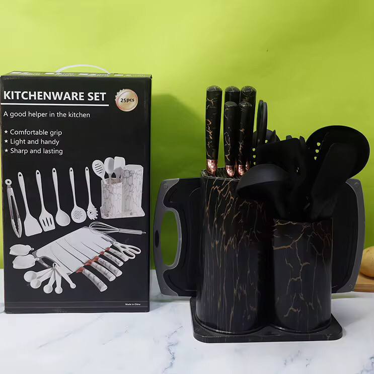 25PC Marble Silicone Spoons