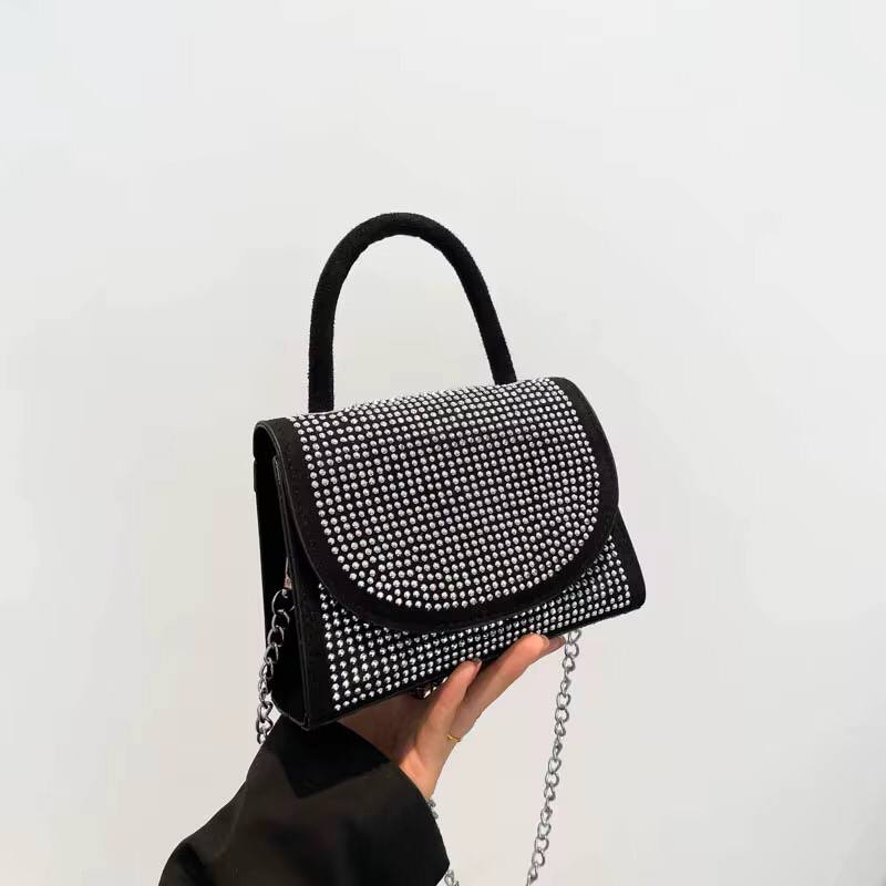 Flap saddle diamonds ladies cute crossbody bag