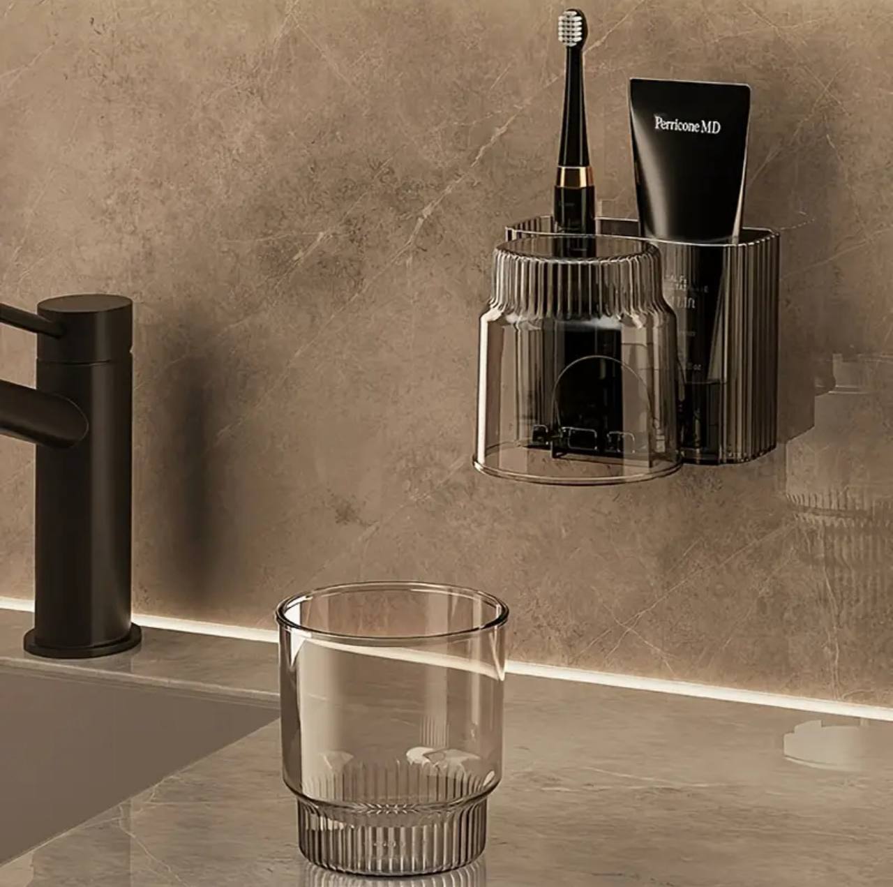 Toothbrush Holder With Mouthwash Cup