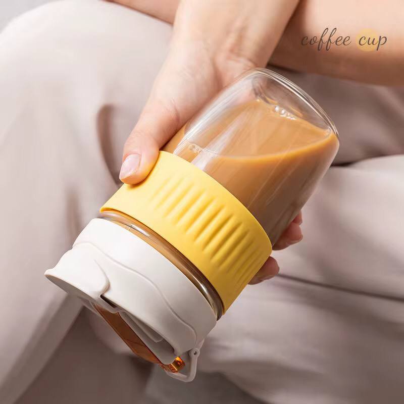 550ml borosilicate glass anti-scalding coffee thermocup
