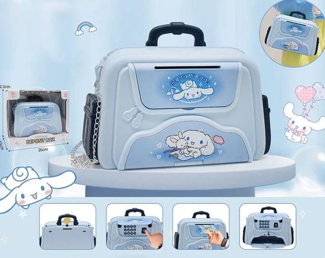 Handbag design Password and Fingerprint portable ATM Money Music Money Box Savings Can