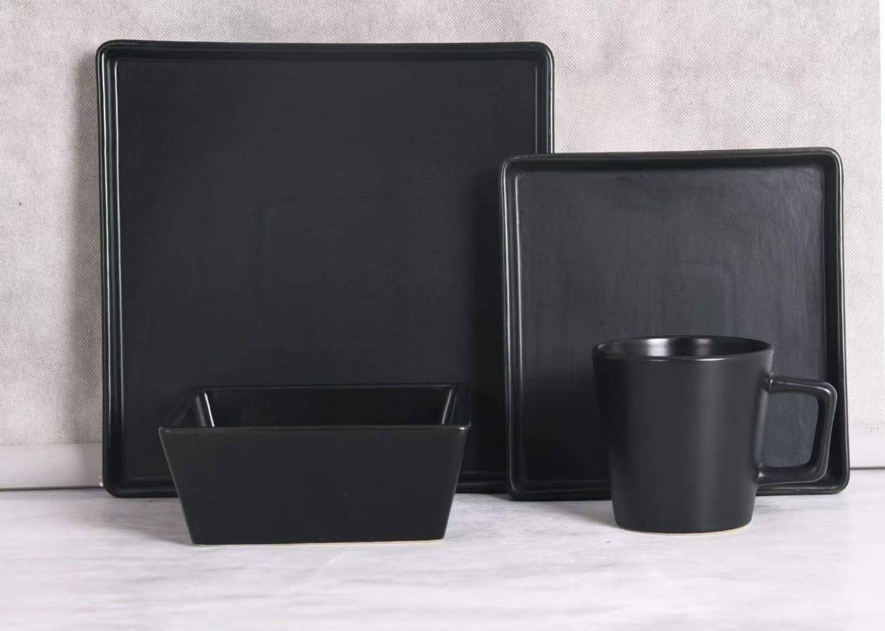 16pcs European style black dinner set