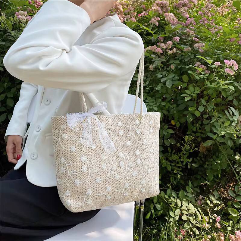 LUXURY STRAW BRAIDED WOMEN HANDBAG