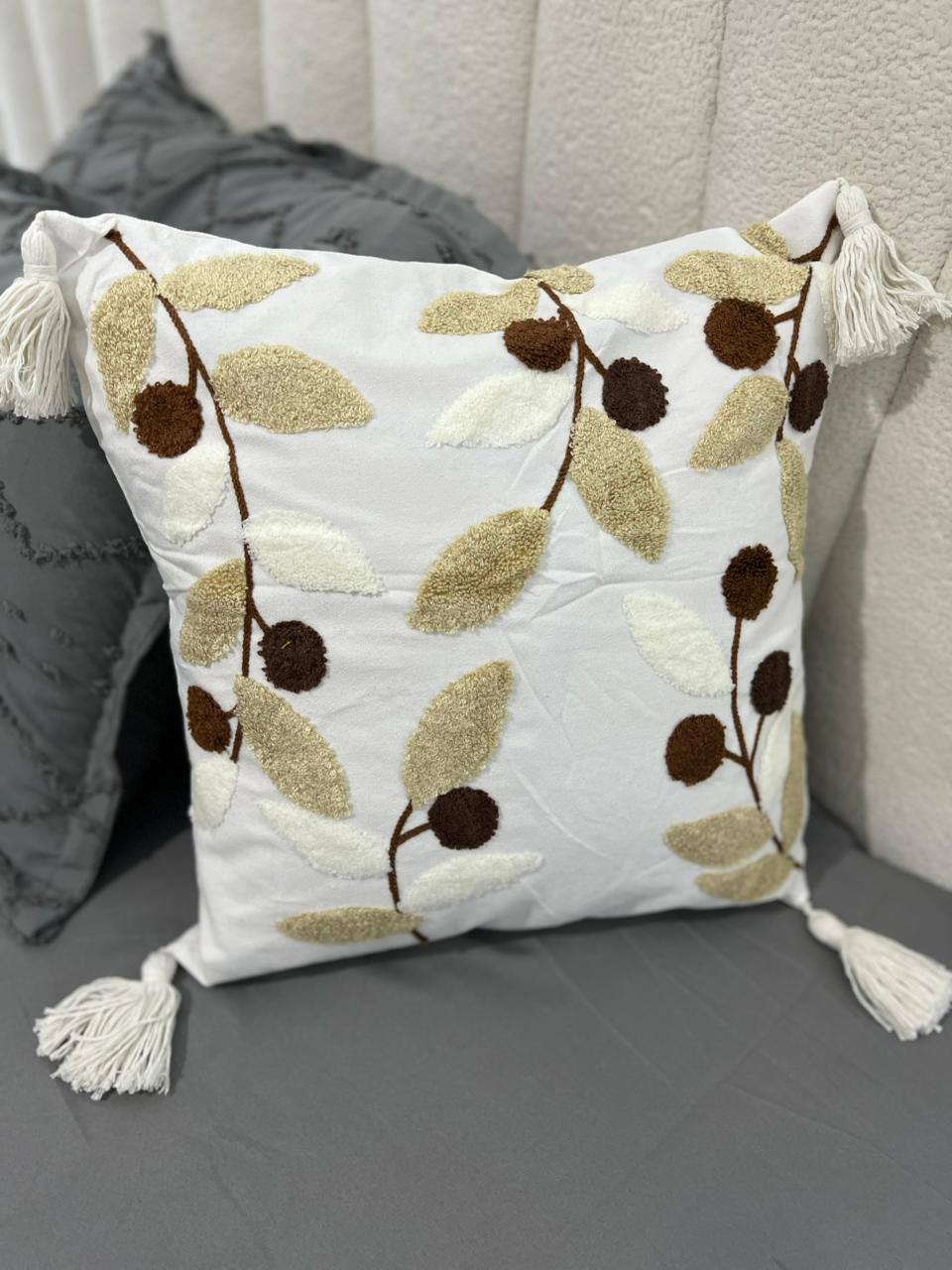 Fancy TUFTED/BOHO throw pillow covers with tassels