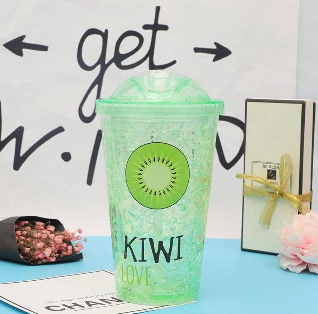 Stylish double wall frost ice smoothie cup