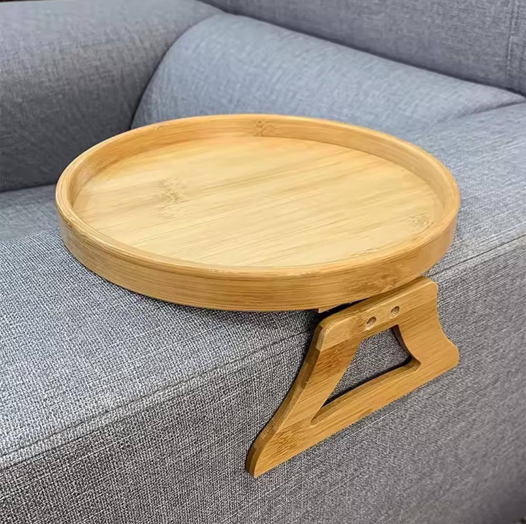 Round Bamboo Sofa Tray