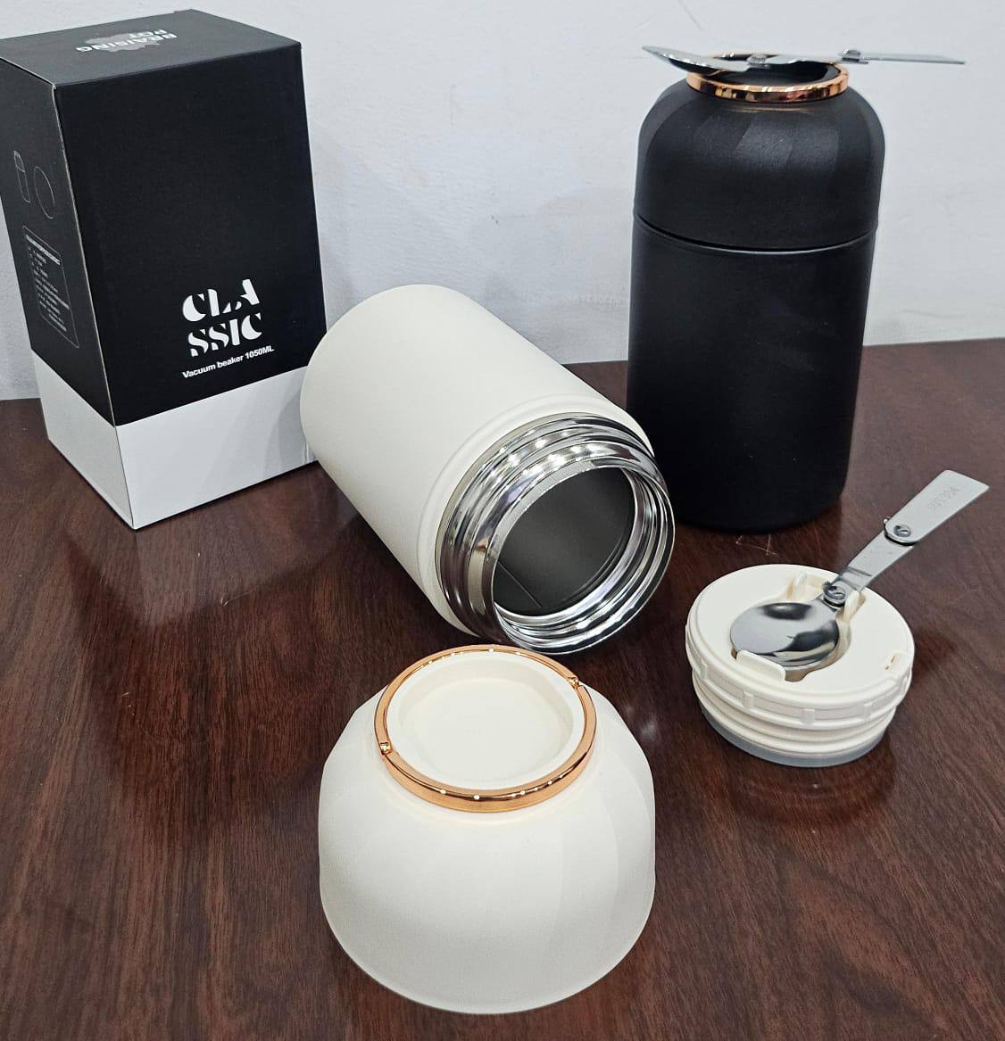 Big size 1050ml Classic food flask thermos with foldable spoon