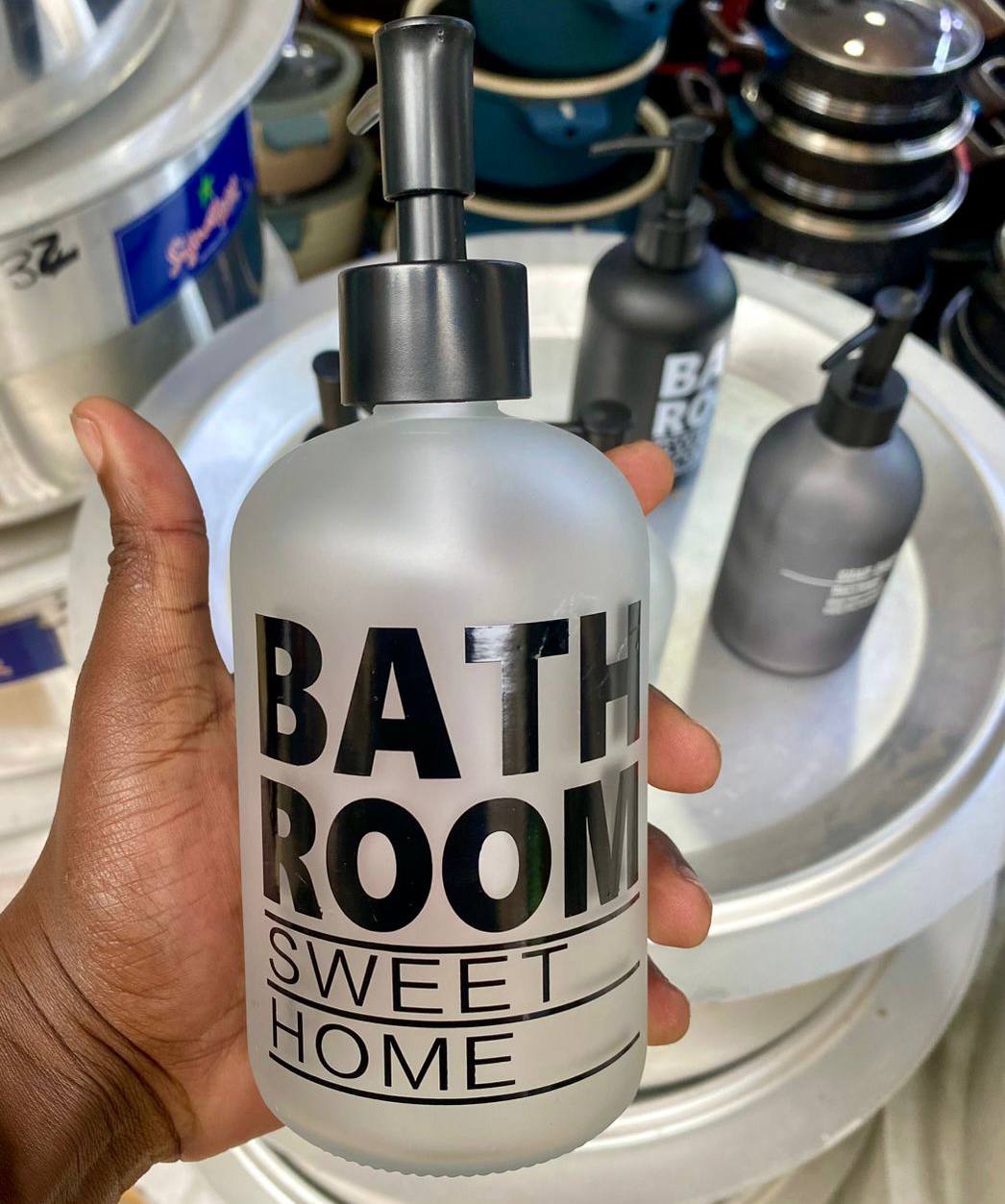 Glass lotion/soap dispensers