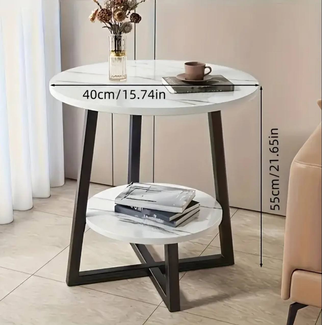 Eye-catching luxury double layered coffe side table