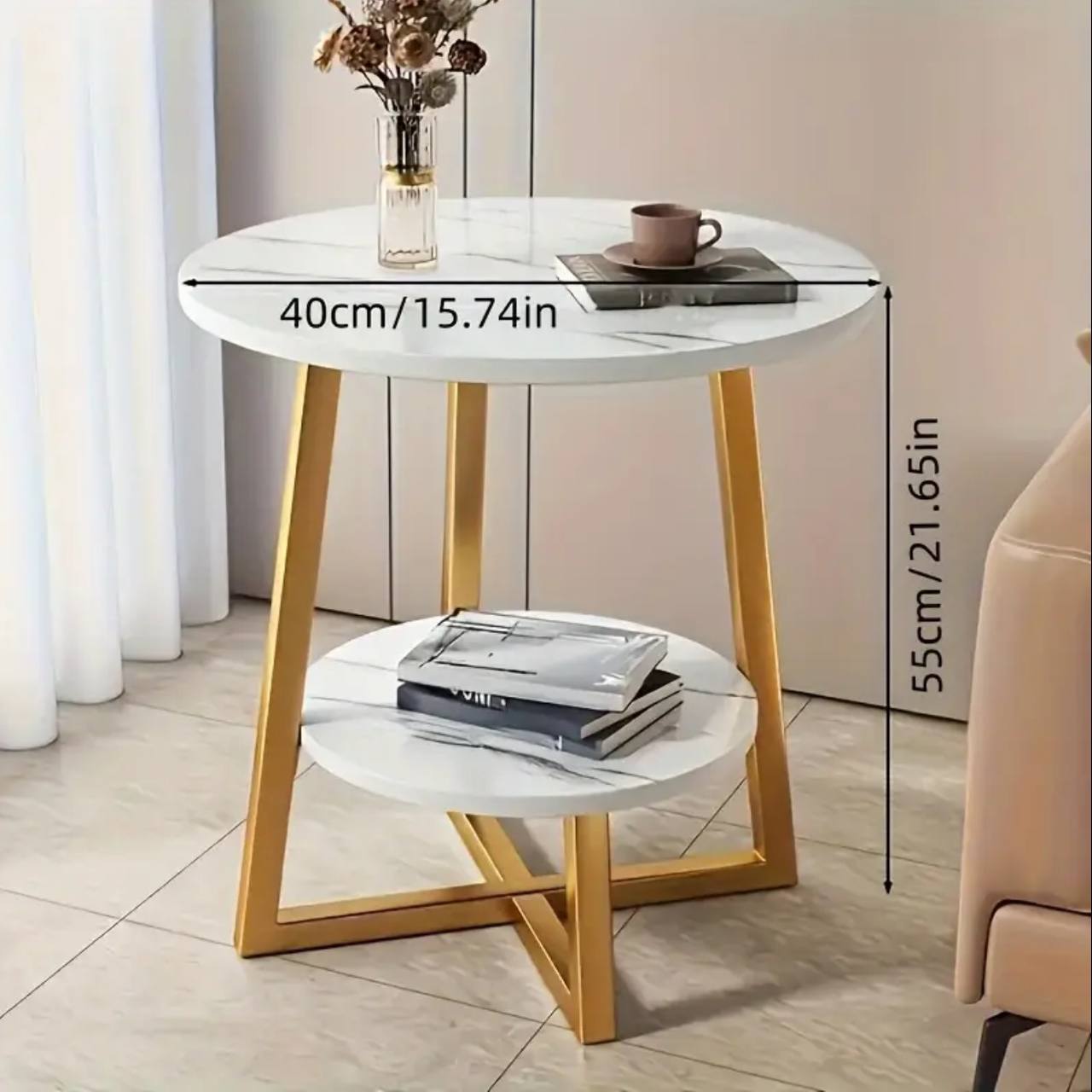 Eye-catching luxury double layered coffe side table