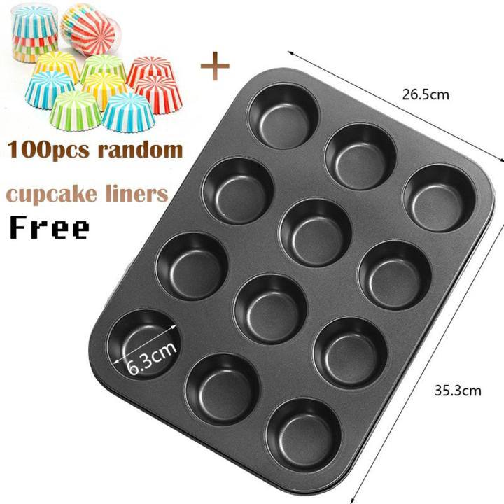 Nonstick 12 hole cupcake baking tin