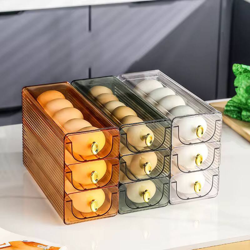 Space saving egg tray .