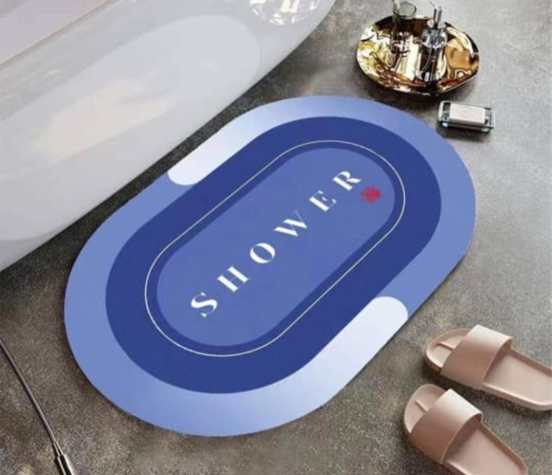 Oval shaped antslip rubber bottom bathroom mats