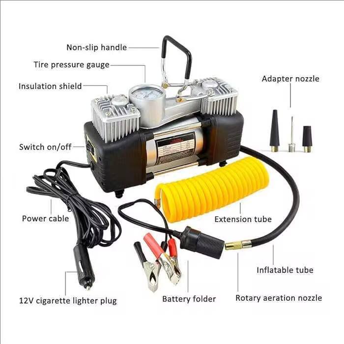 Car Air Compressor(2-Cylinder) With Tools
