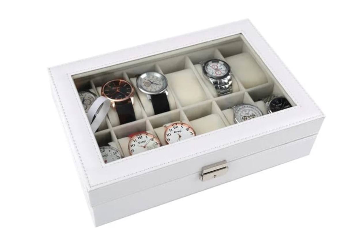 12 slots leather watch organizer