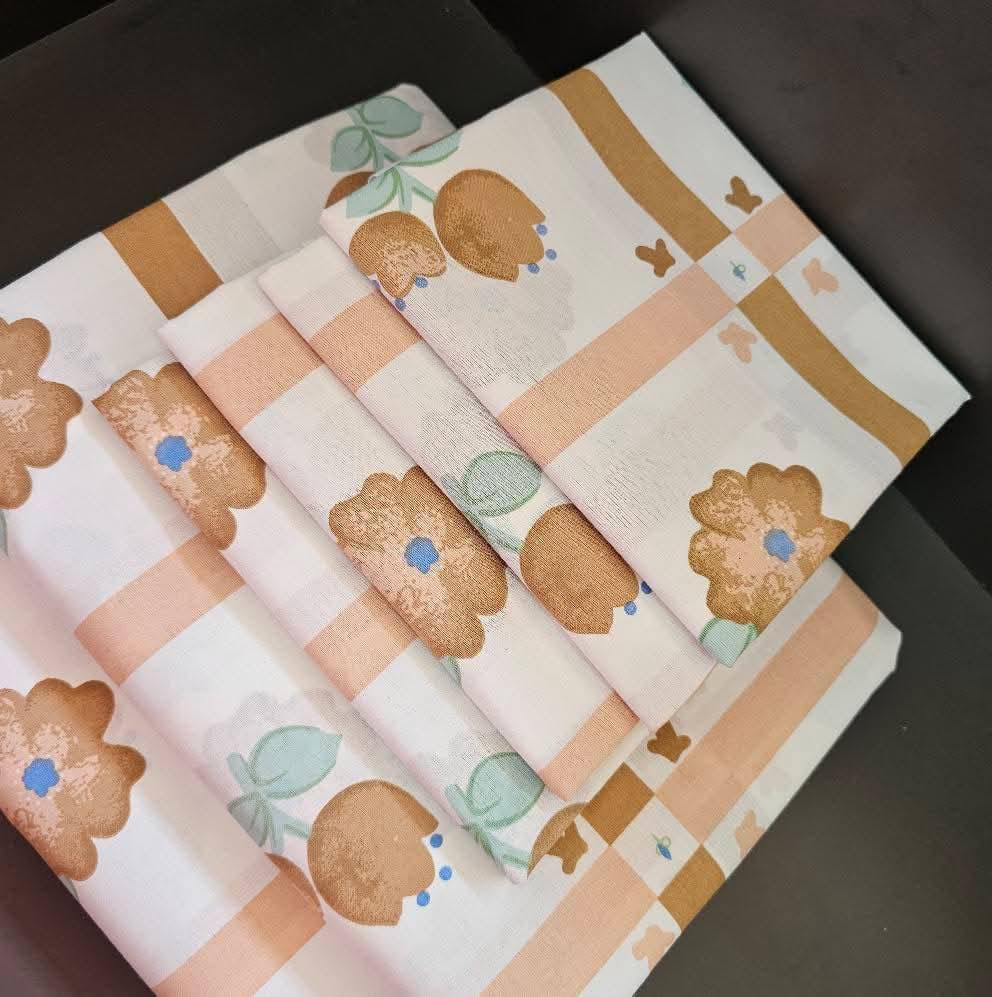 Two Flat Bedsheet Both Printed
4 Pillowcases