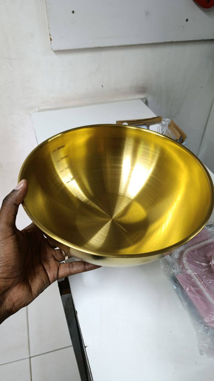 3 Litre Gold Stainless Steel 28cm Ramen Bowl