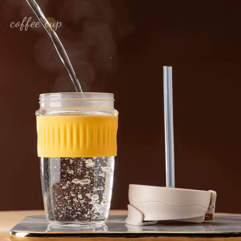 550ml borosilicate glass anti-scalding coffee thermocup