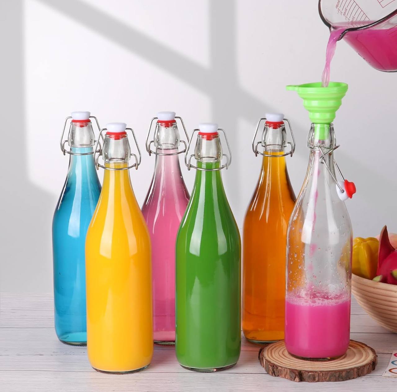 Swing top glass bottles