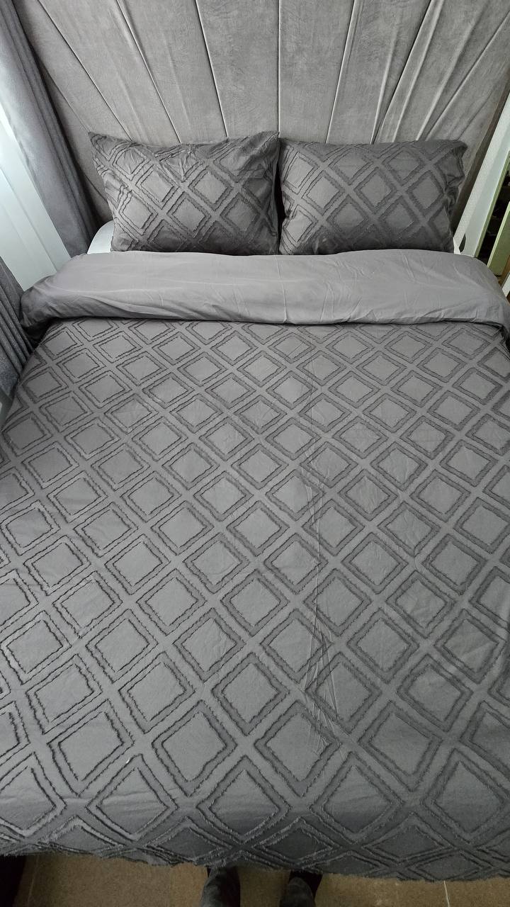 3pc Tufted Wave Duvet cover set