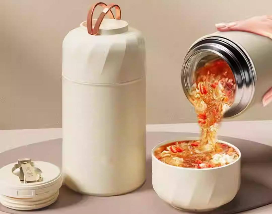 Big size 1050ml Classic food flask thermos with foldable spoon