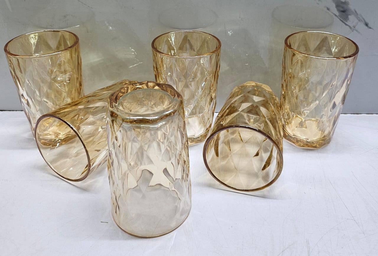 Coloured Heavy gauge thick WATER glass