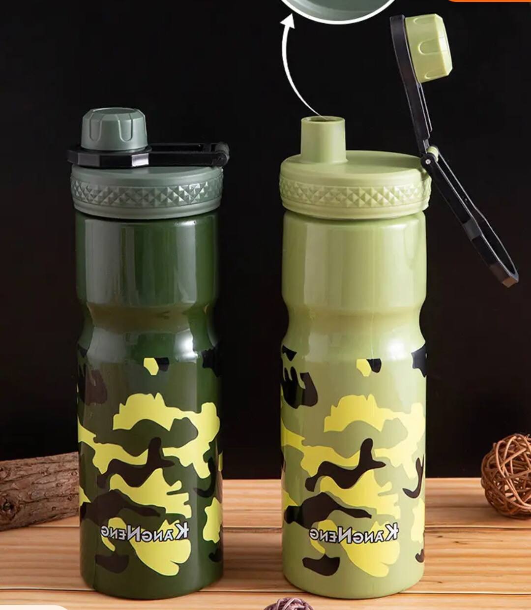 Camouflage Jeshi 1000ml plastic sports water bottle,