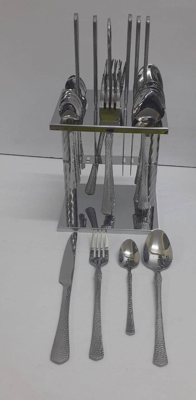 24 pcs Dining glister Astrid cutlery set with stand