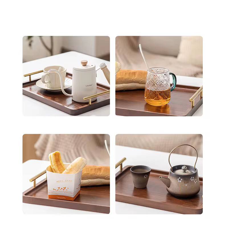 3in1 serving tray with gold Handled