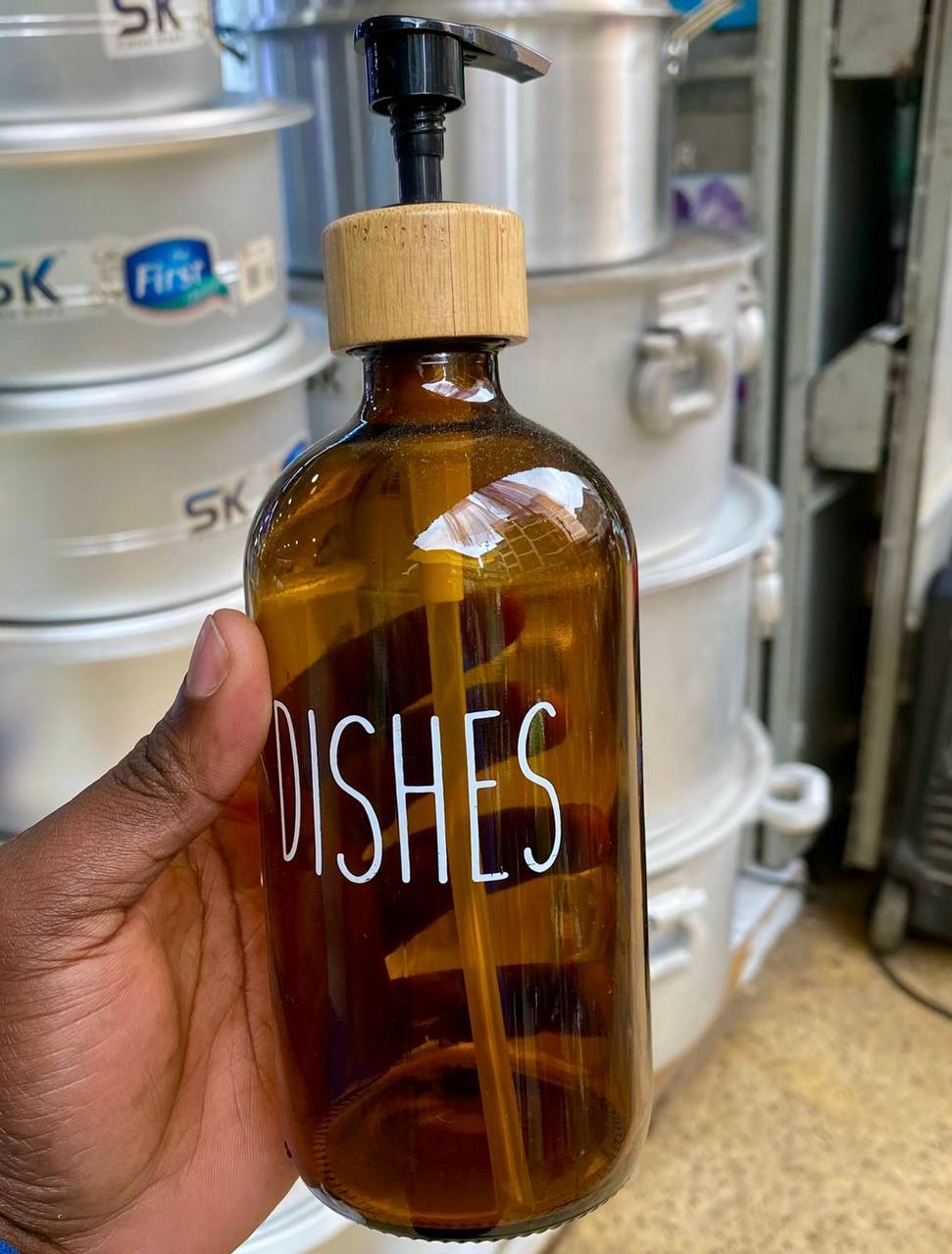 Glass lotion/soap dispensers