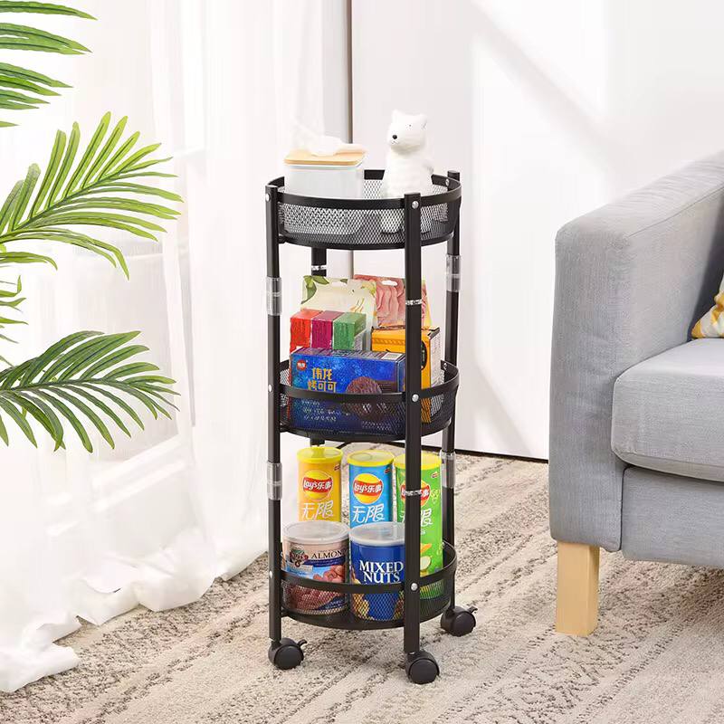 Foldable round rotating multi layer rack