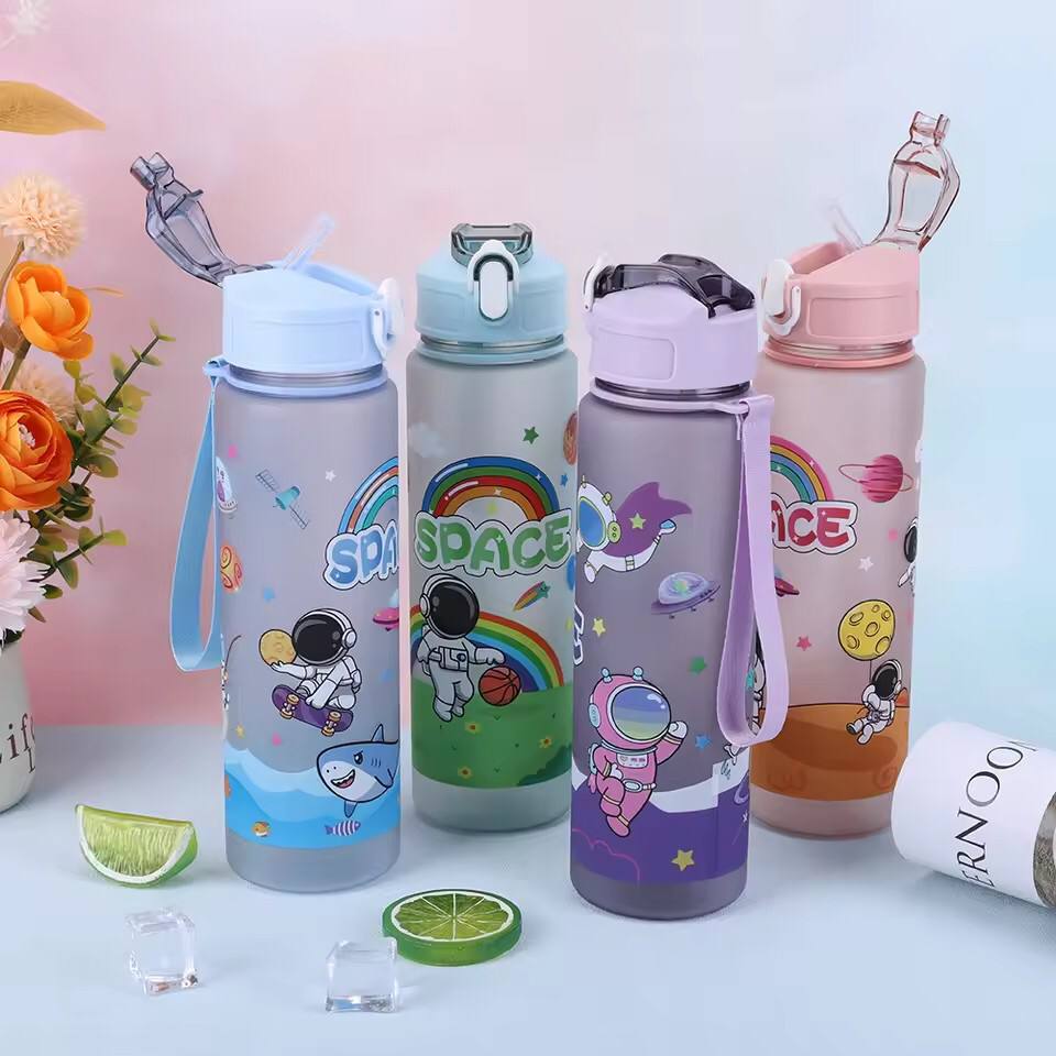 850ml kids space water, space frosted water bottle