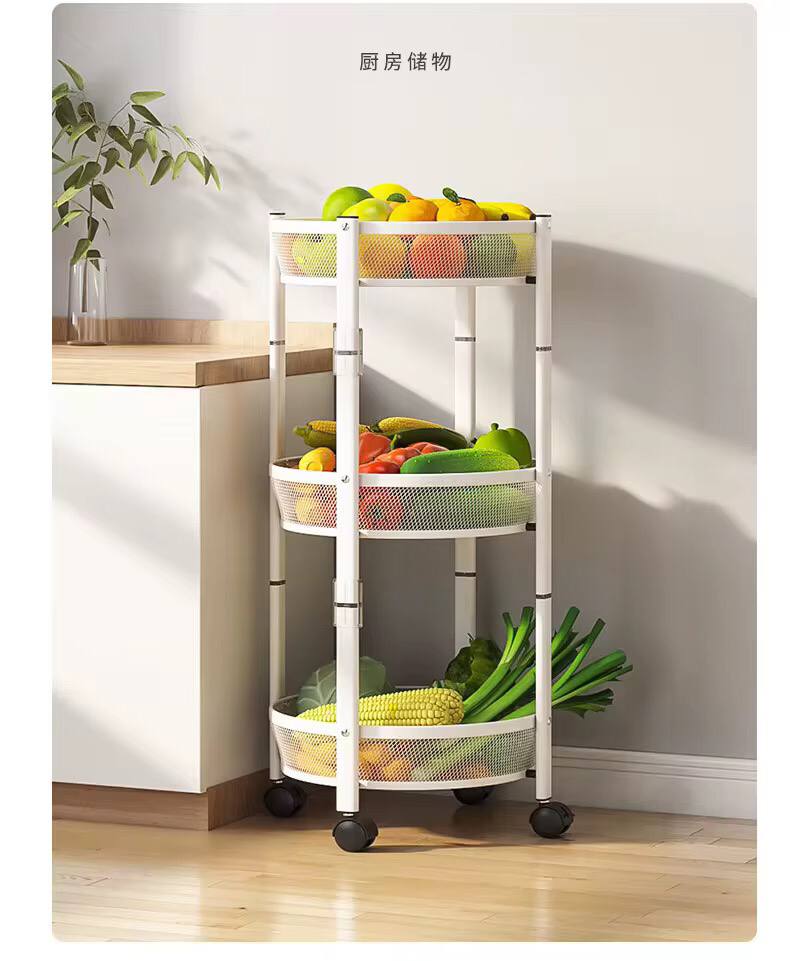 Foldable round rotating multi layer rack