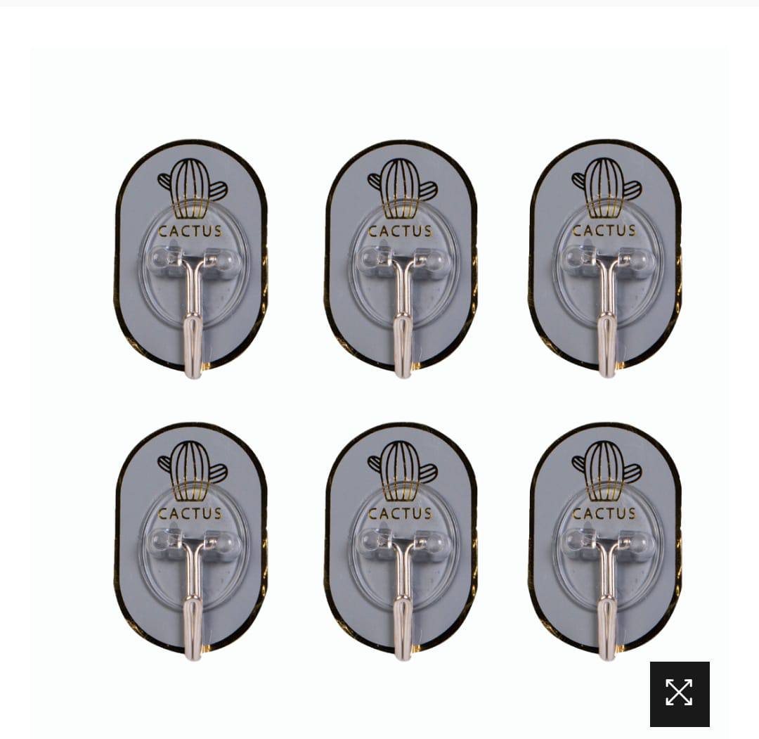 6 Pack fruit design Stylish multi-purpose adhesive hooks.