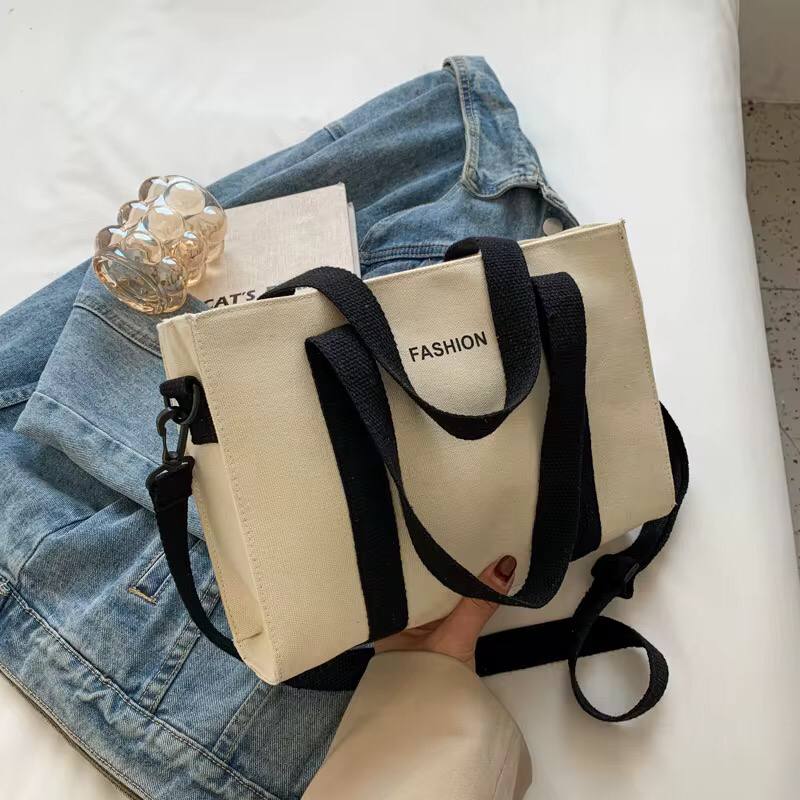 FASHIONABLE COTTON CANVAS TOTE BAG