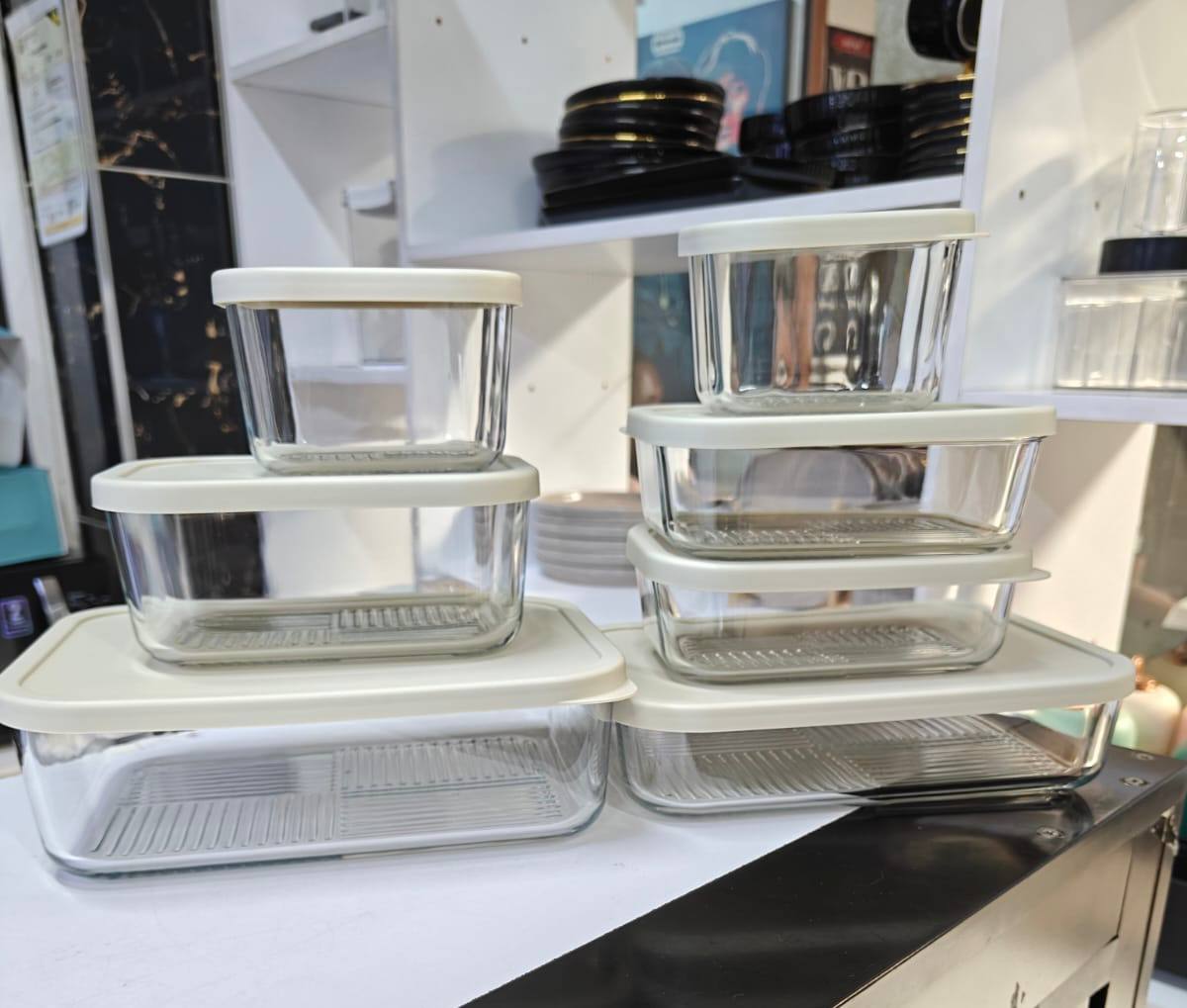 7 pcs Food grade glass lunch box