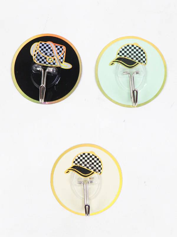 Pack of 3 Cap strong 10kg sturdy hook Designer Wall Hooks