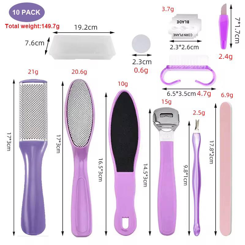 10 PC pedicure Tools / Foot care set + 2 Foot mask
