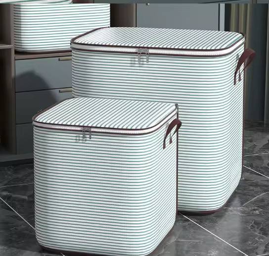 Striped Quilt Duvet/Closet Organizer/Luggage Storage Bags