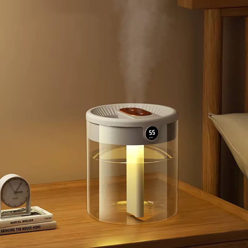 2L Double Nozzle Air Humidifier With LCD Humidity Display Large Capacity Aroma Essential Oil Diffuser For Home