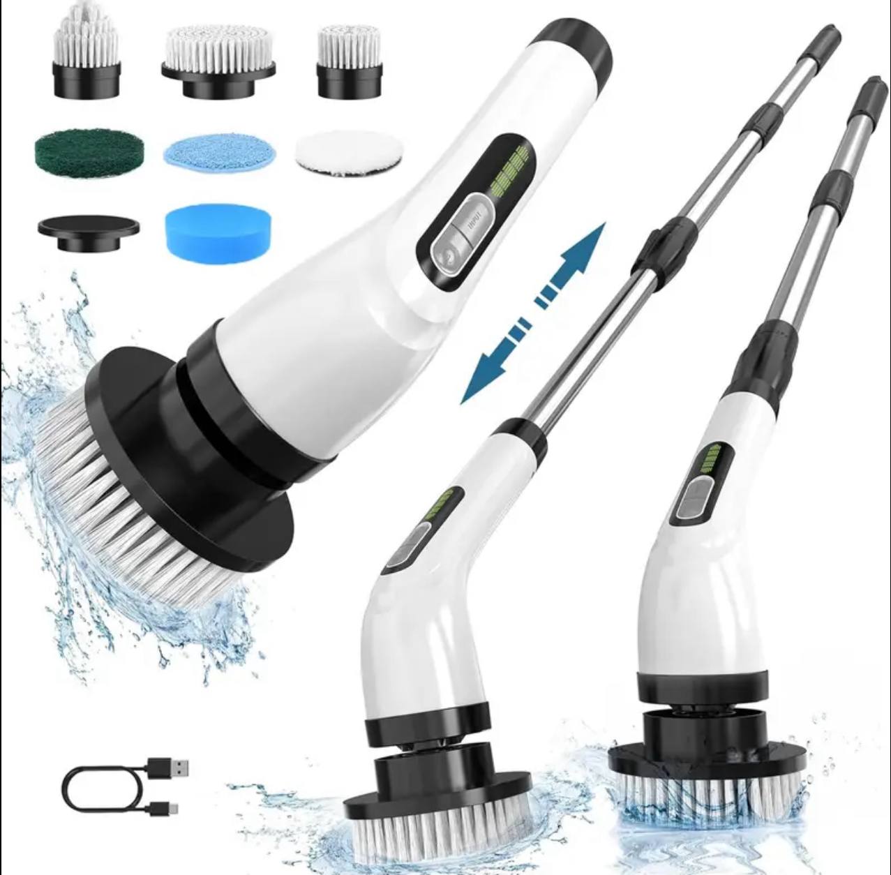 Rechargeable 7-in-1 Spin Scrubber Brush