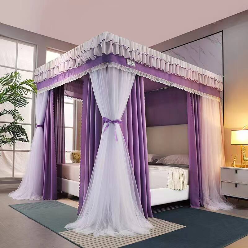 Quality Heavy Duty 4 stand Decorative Mosquito Net/Bed Curtain