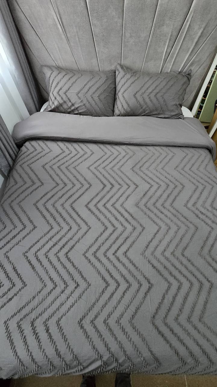 3pc Tufted Wave Duvet cover set