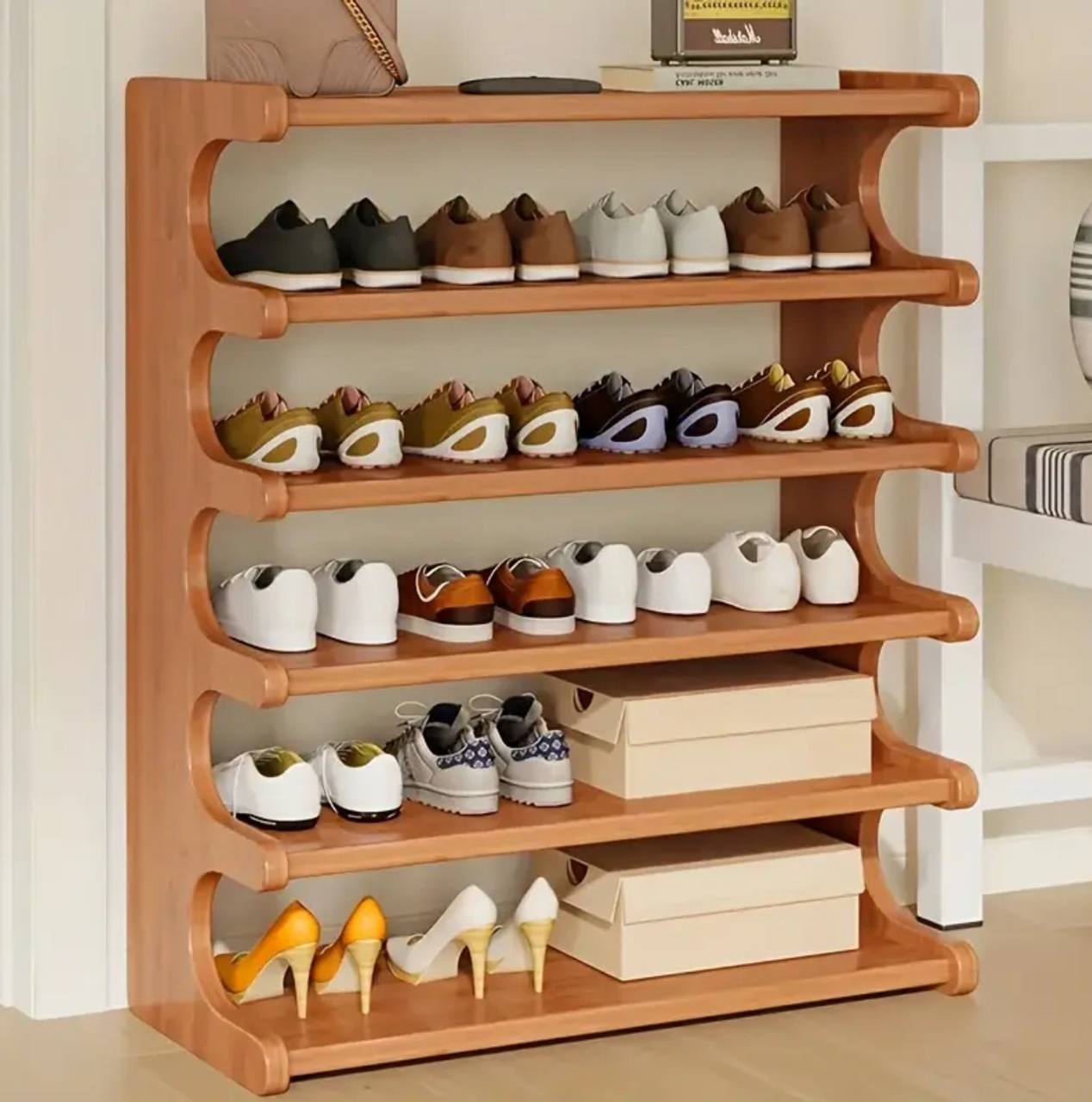 6 Layer Bamboo shoe rack
