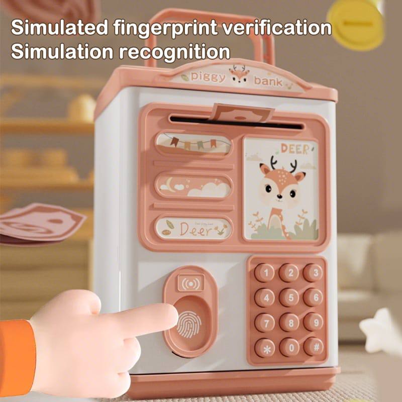 Finger print electronic piggy home bank with music